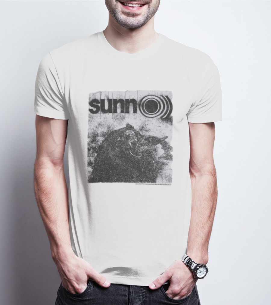 Sunn O))) Brain Dead Collaboration Black And White Distressed T-Shirt