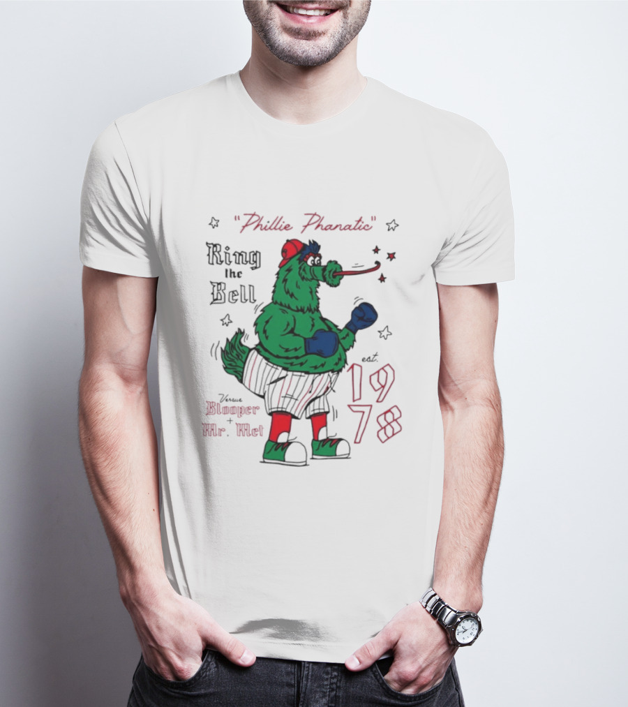 Phillie Phanatic Est 1978 Ring The Bell Versus Blooper Mr Met T-Shirt