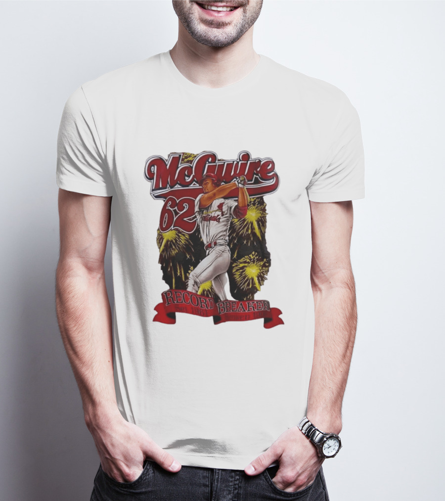 McGuire 62 Record Breaker St Louis Cardinals 1961 Broken 1998 T-Shirt