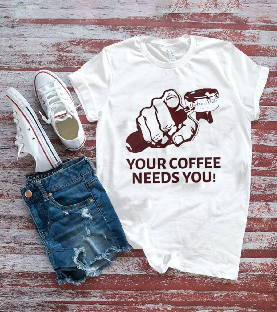 Uncle Sam Your Coffee Needs You Pointing T-Shirt