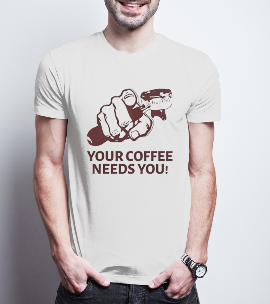 Uncle Sam Your Coffee Needs You Pointing T-Shirt