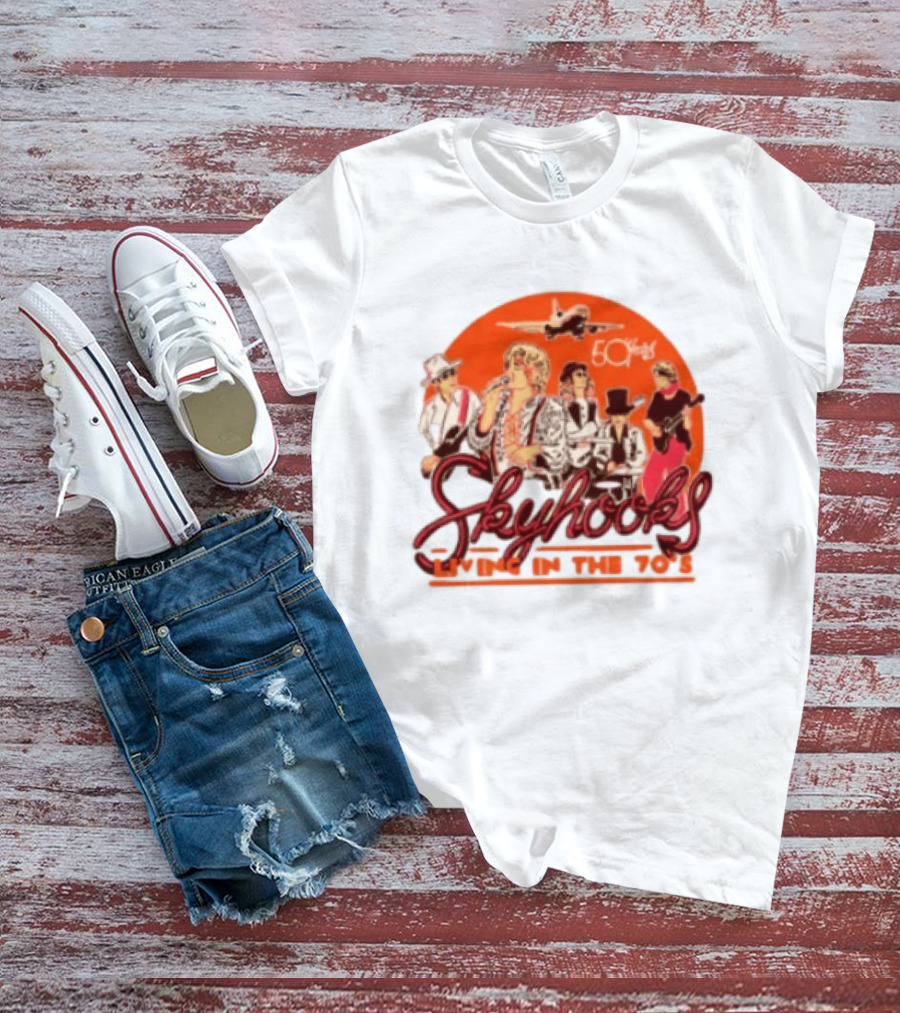Skyhooks Living In The 70's 50th Anniversary Warner Music Store T-Shirt