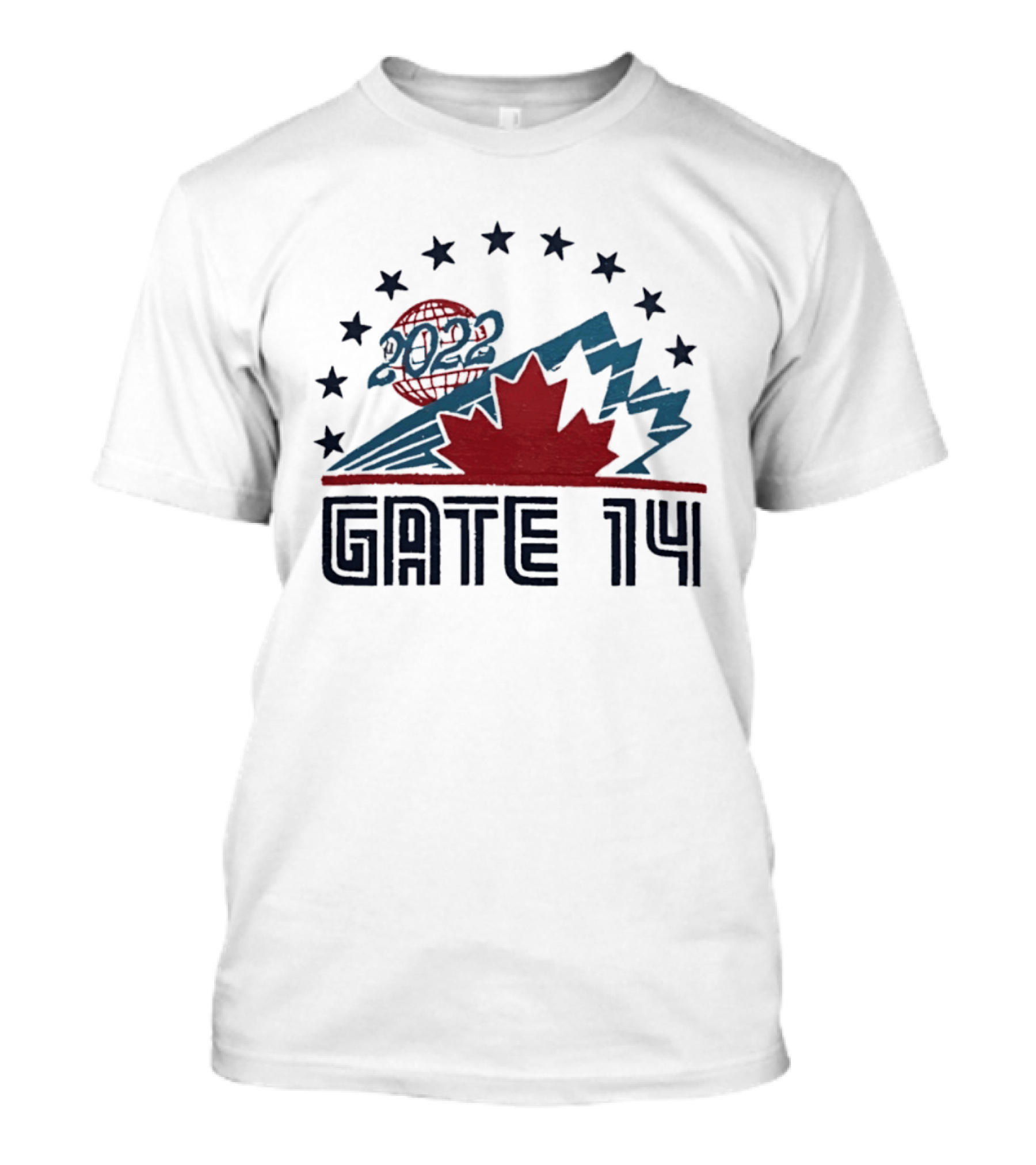 Gate 14 Canada 2022 Star Globe Mountain Maple Leaf T-Shirt