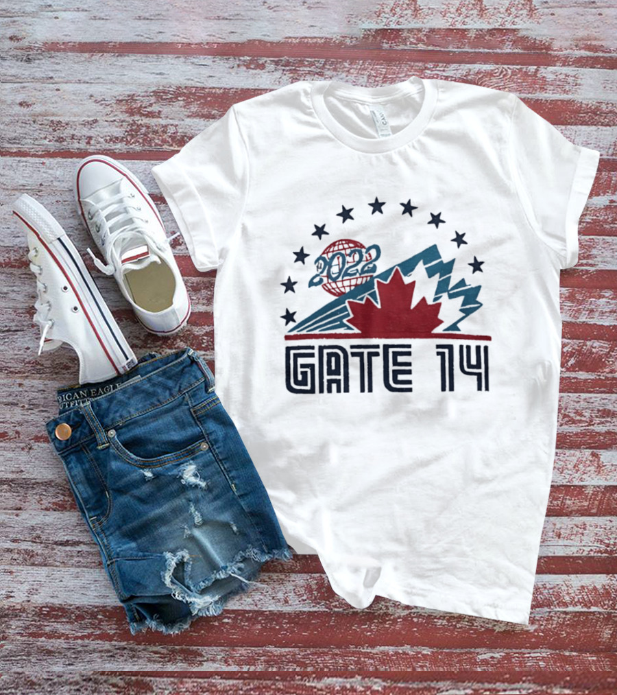 Gate 14 Canada 2022 Star Globe Mountain Maple Leaf T-Shirt