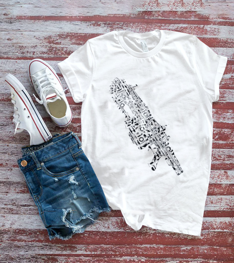 Gears Of War Lancer Assault Rifle Chainsaw Gaming Weapon T-Shirt