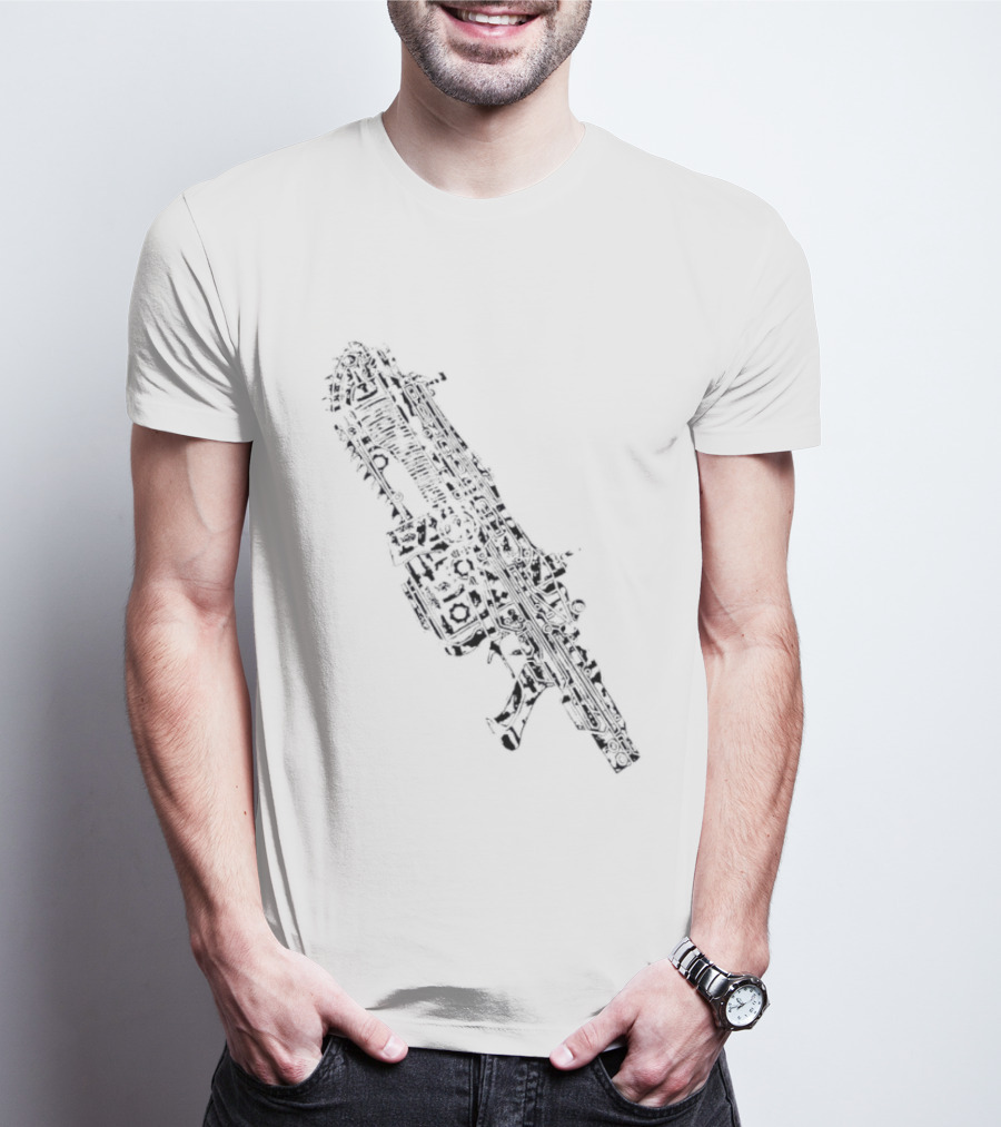 Gears Of War Lancer Assault Rifle Chainsaw Gaming Weapon T-Shirt