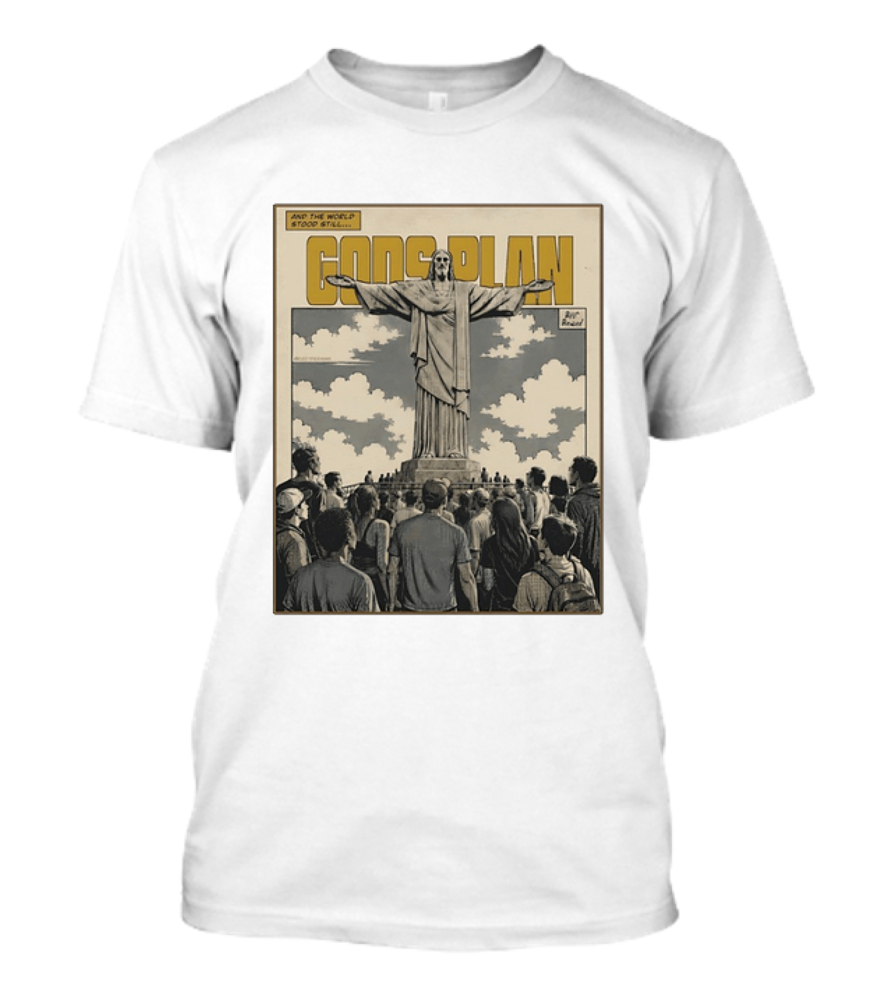 Gods Plan Jesus Christ And The World Stood Still Retro Comic T-Shirt