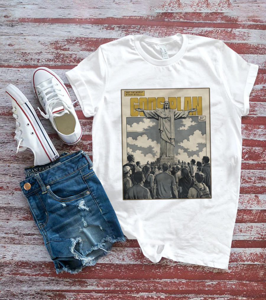 Gods Plan Jesus Christ And The World Stood Still Retro Comic T-Shirt