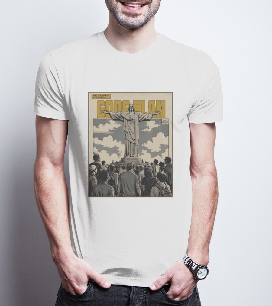 Gods Plan Jesus Christ And The World Stood Still Retro Comic T-Shirt