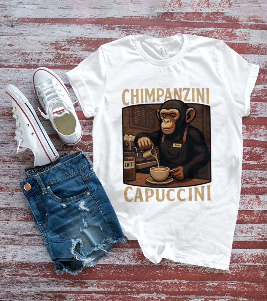 Chimpanzini Capuccini Latte Barista Chimp 'Toni T-Shirt