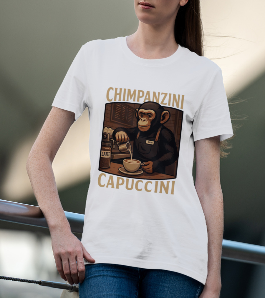 Chimpanzini Capuccini Latte Barista Chimp 'Toni T-Shirt