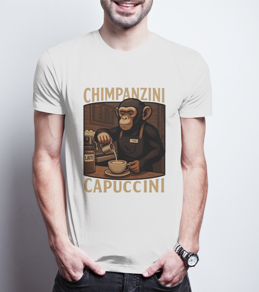 Chimpanzini Capuccini Latte Barista Chimp 'Toni T-Shirt