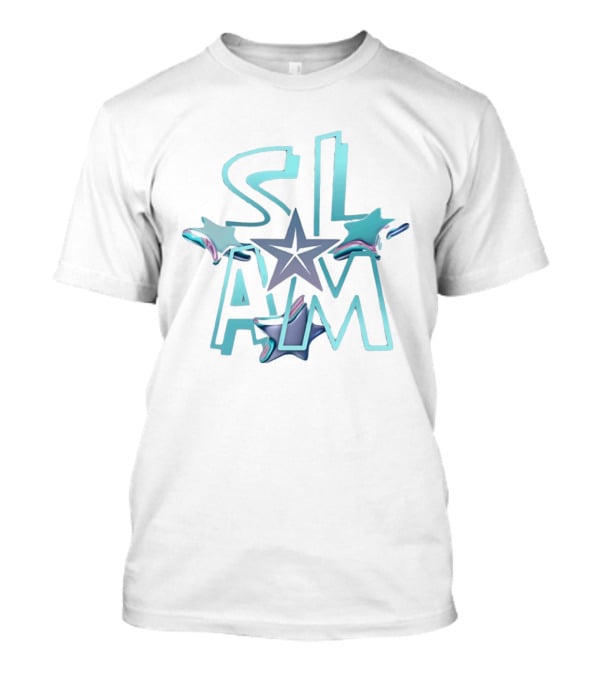 Slam Holographic Star Aqua And Purple Accents T-Shirt