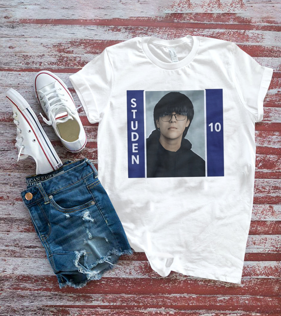STUDEN 10 Blue And White Framed T-Shirt