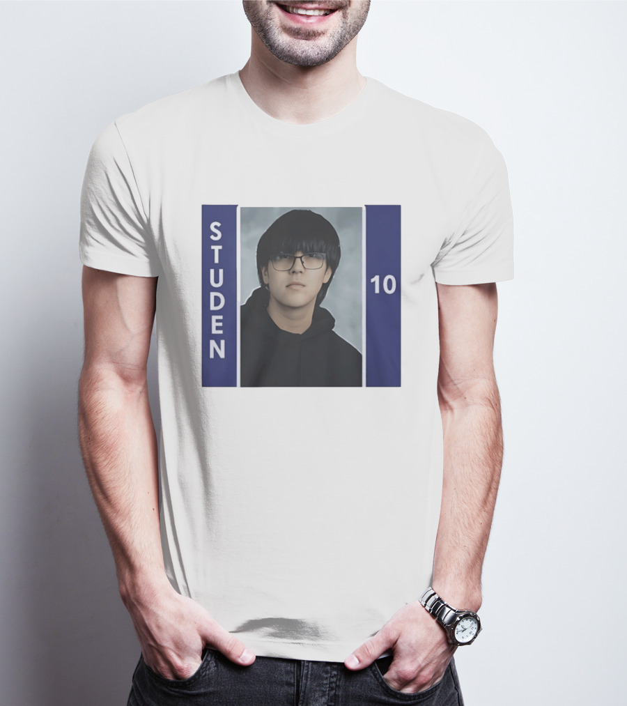 STUDEN 10 Blue And White Framed T-Shirt