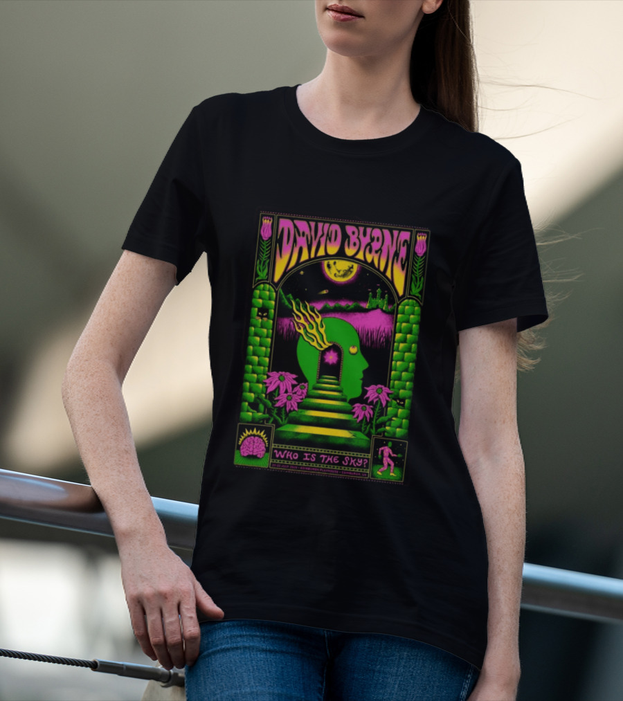 David Byrne Who Is The Sky Edinburgh UK 7 20 7 22 2026 Psychedelic T-Shirt