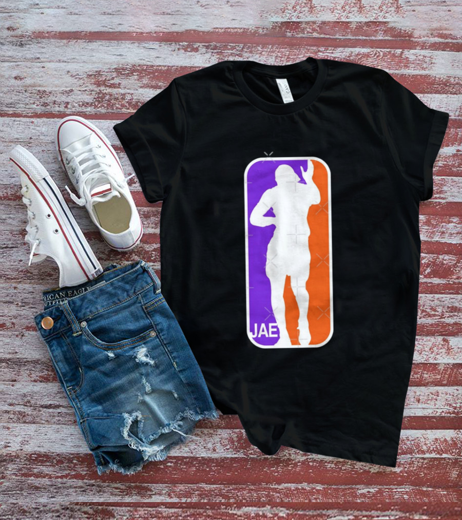 Jae Basketball Pose Purple And Orange T-Shirt