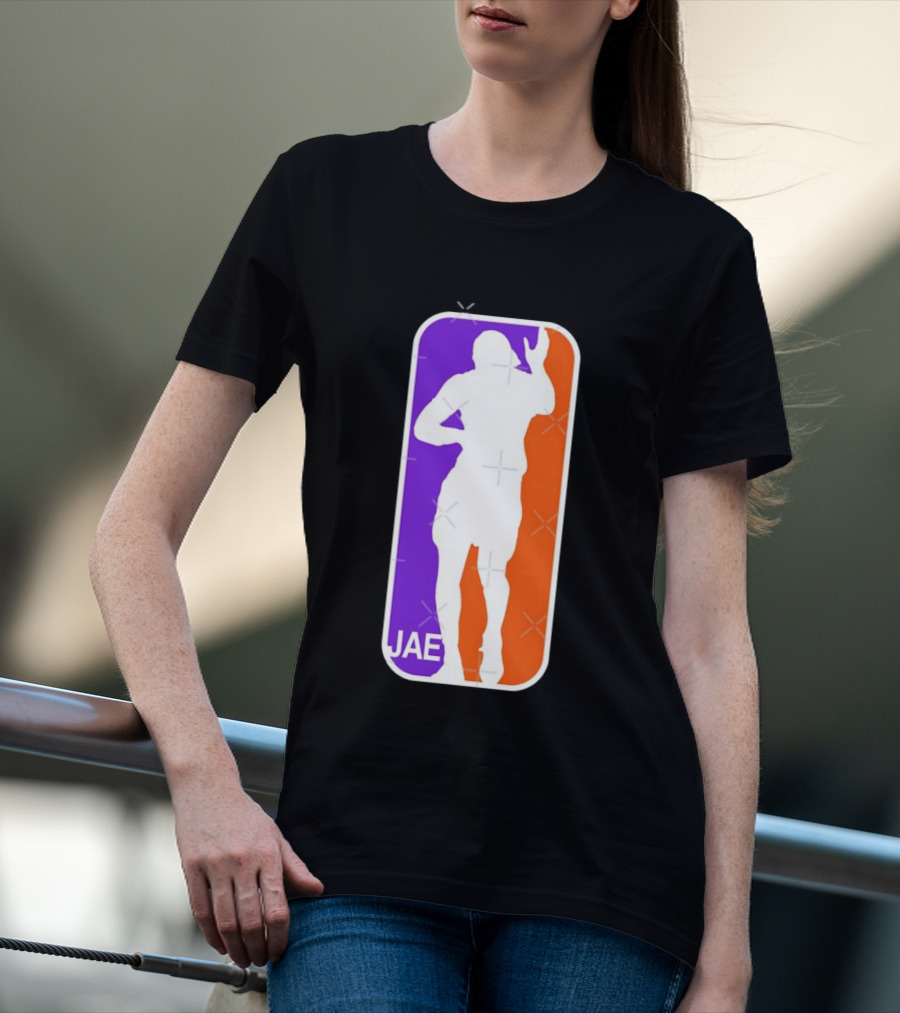 Jae Basketball Pose Purple And Orange T-Shirt