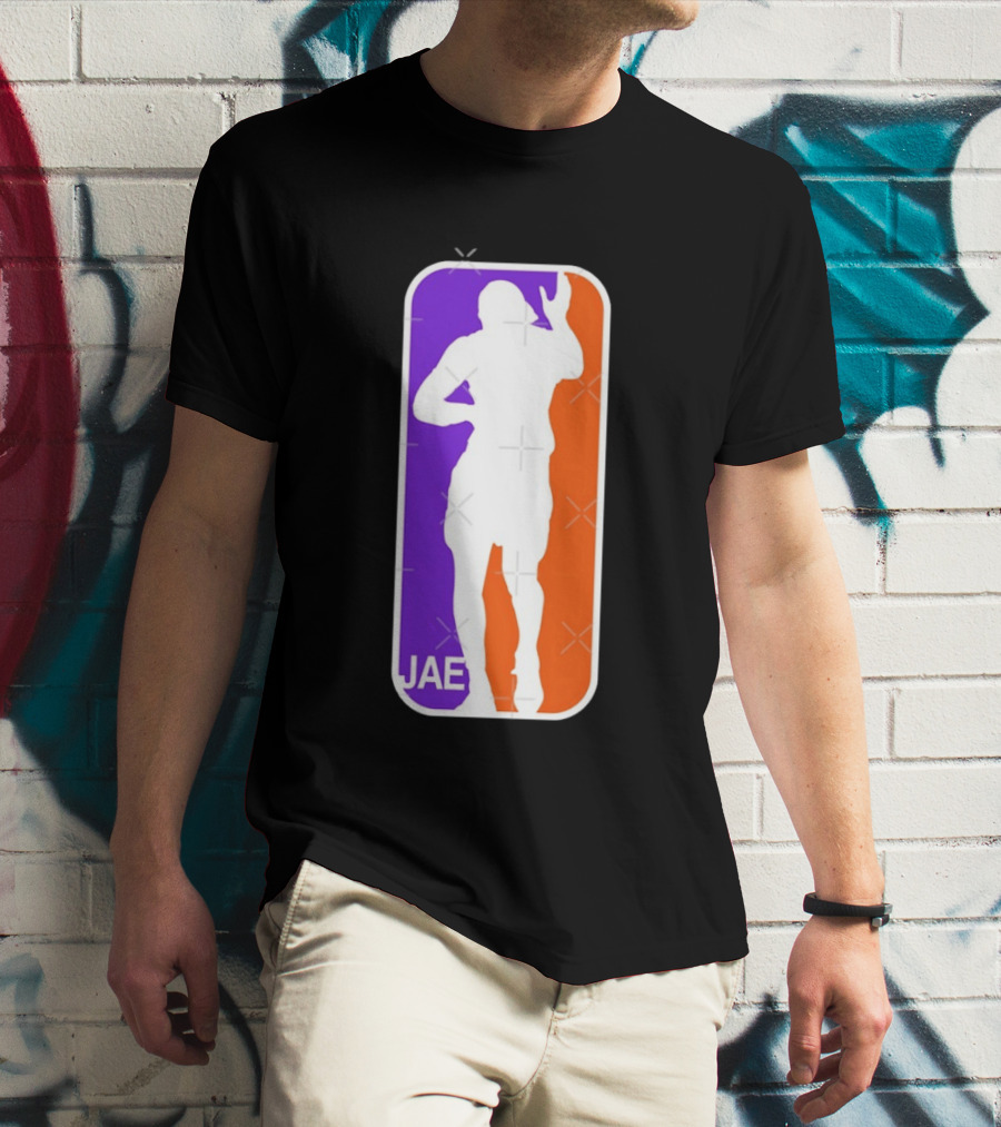 Jae Basketball Pose Purple And Orange T-Shirt