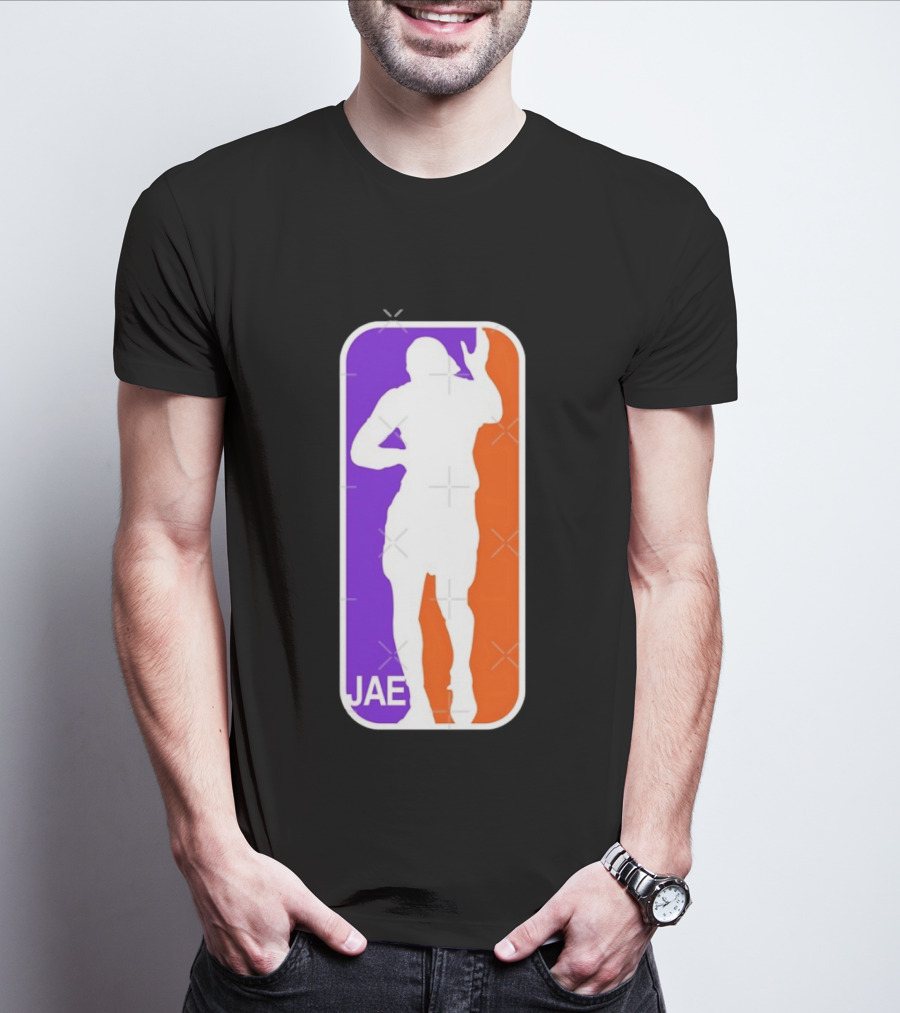 Jae Basketball Pose Purple And Orange T-Shirt