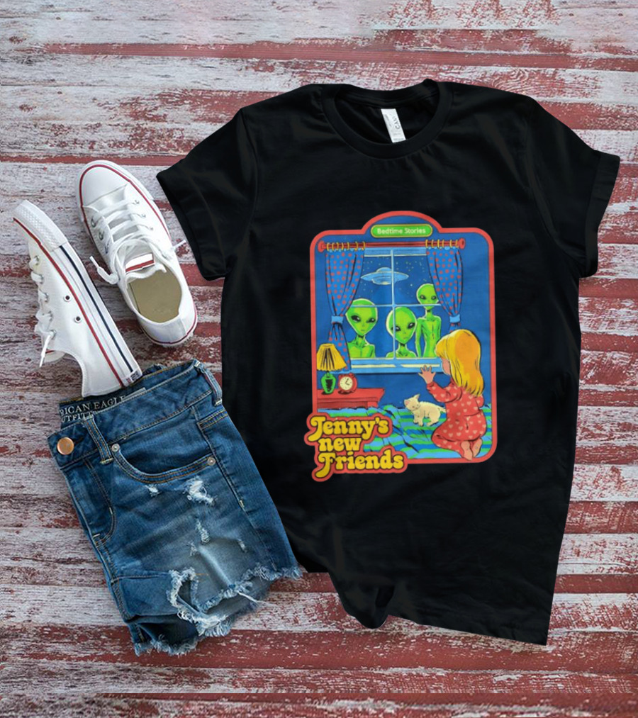 Jenny's New Friends Bedtime Stories Alien Window Scene T-Shirt
