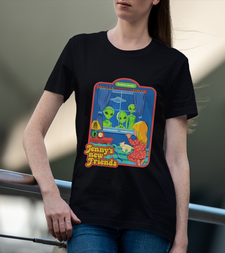 Jenny's New Friends Bedtime Stories Alien Window Scene T-Shirt