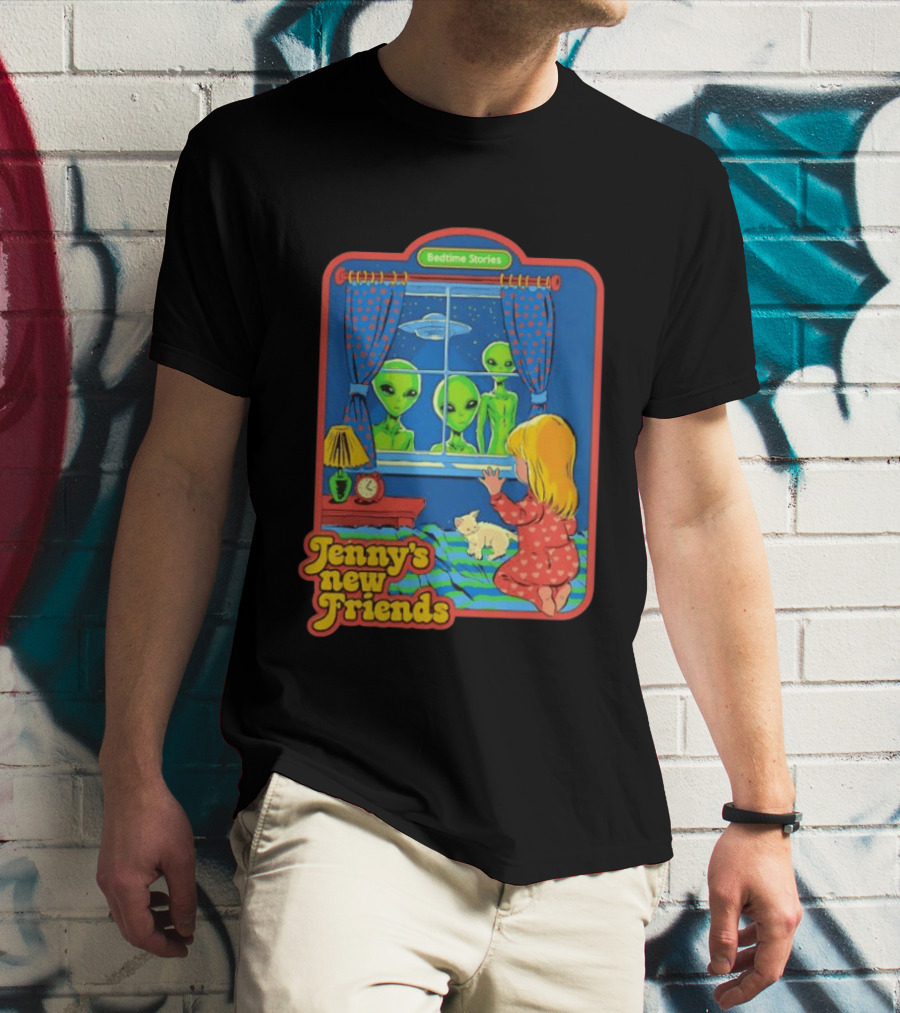 Jenny's New Friends Bedtime Stories Alien Window Scene T-Shirt