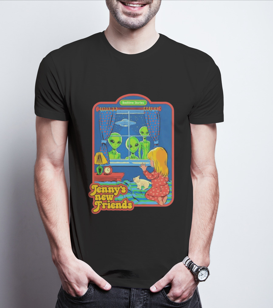 Jenny's New Friends Bedtime Stories Alien Window Scene T-Shirt