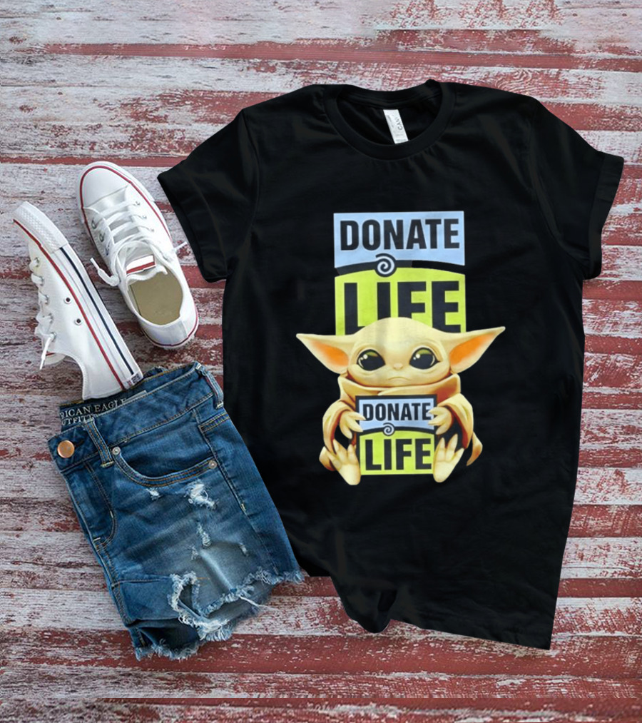 Donate Life Grogu Holding Donate Life Sign T-Shirt