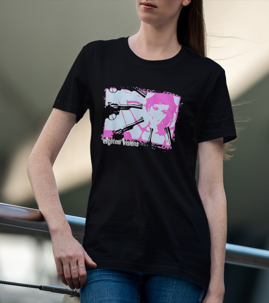 Eighteen Visions Pink Gun Metalcore Band T-Shirt