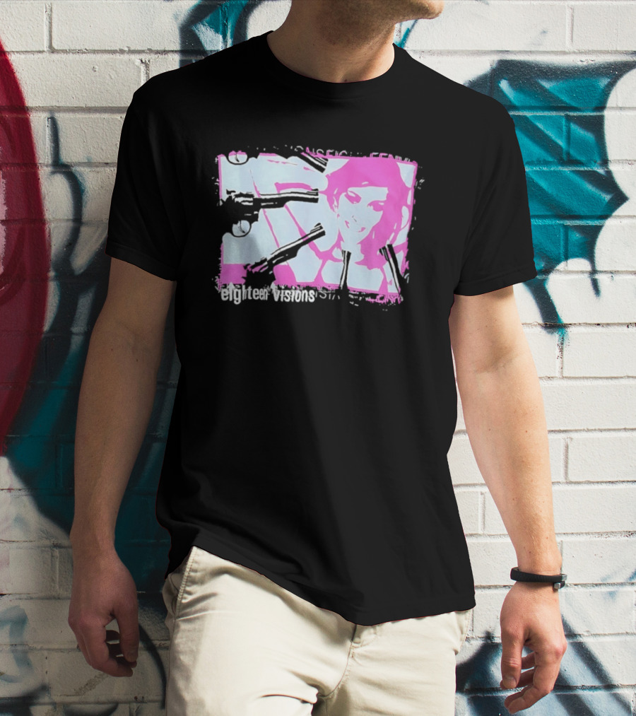 Eighteen Visions Pink Gun Metalcore Band T-Shirt