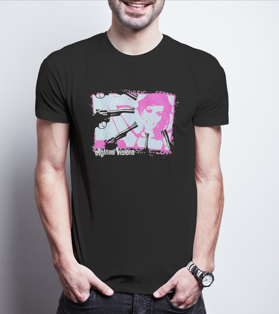 Eighteen Visions Pink Gun Metalcore Band T-Shirt