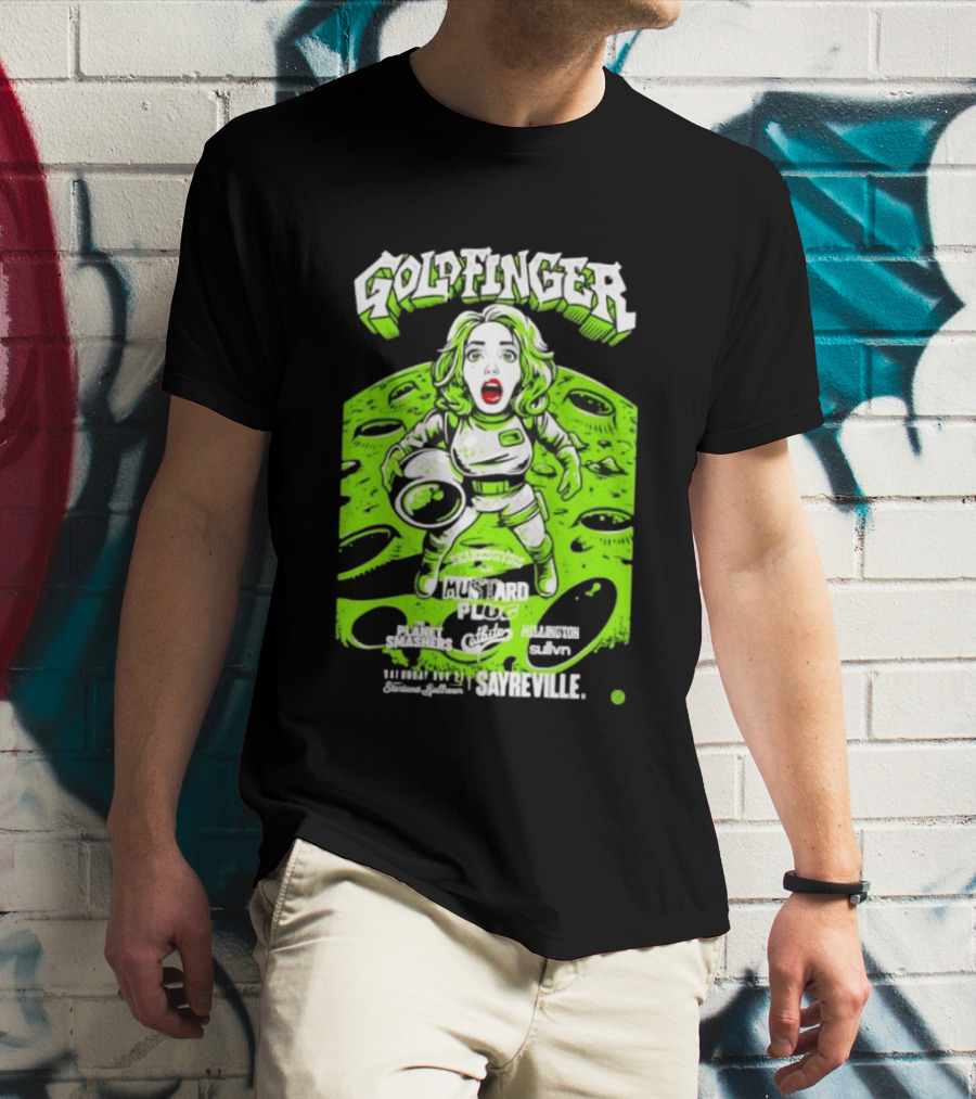 Goldfinger Mustard Plug The Planet Smashers Catbite Millington Skanksgiving Sayreville Alien Space Scene T-Shirt