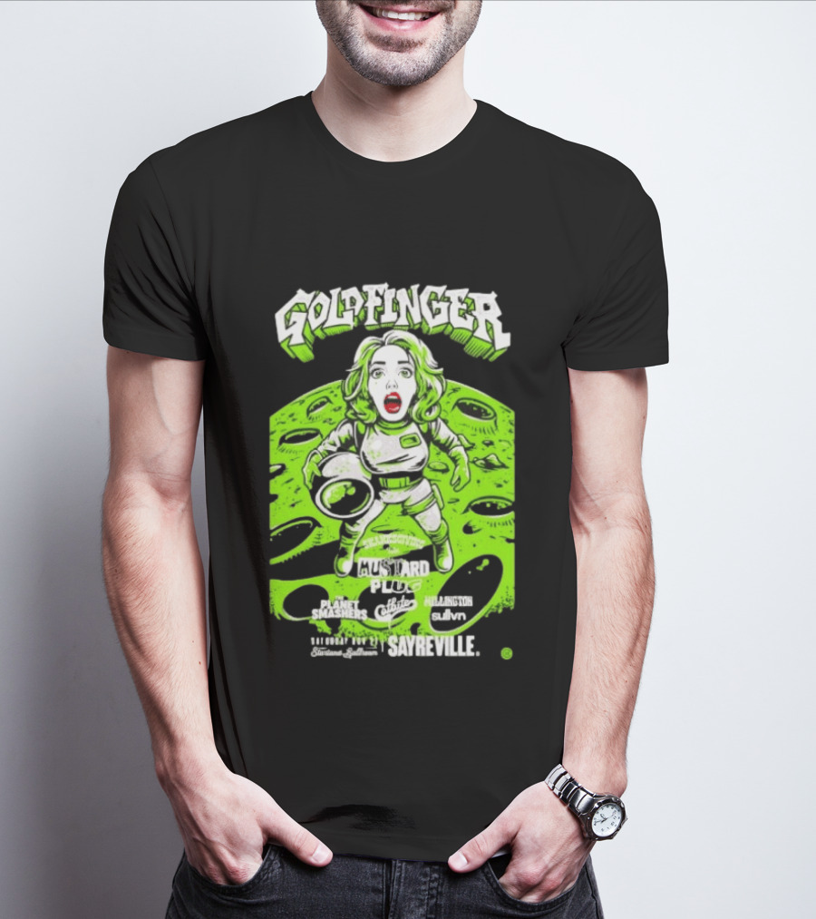 Goldfinger Mustard Plug The Planet Smashers Catbite Millington Skanksgiving Sayreville Alien Space Scene T-Shirt