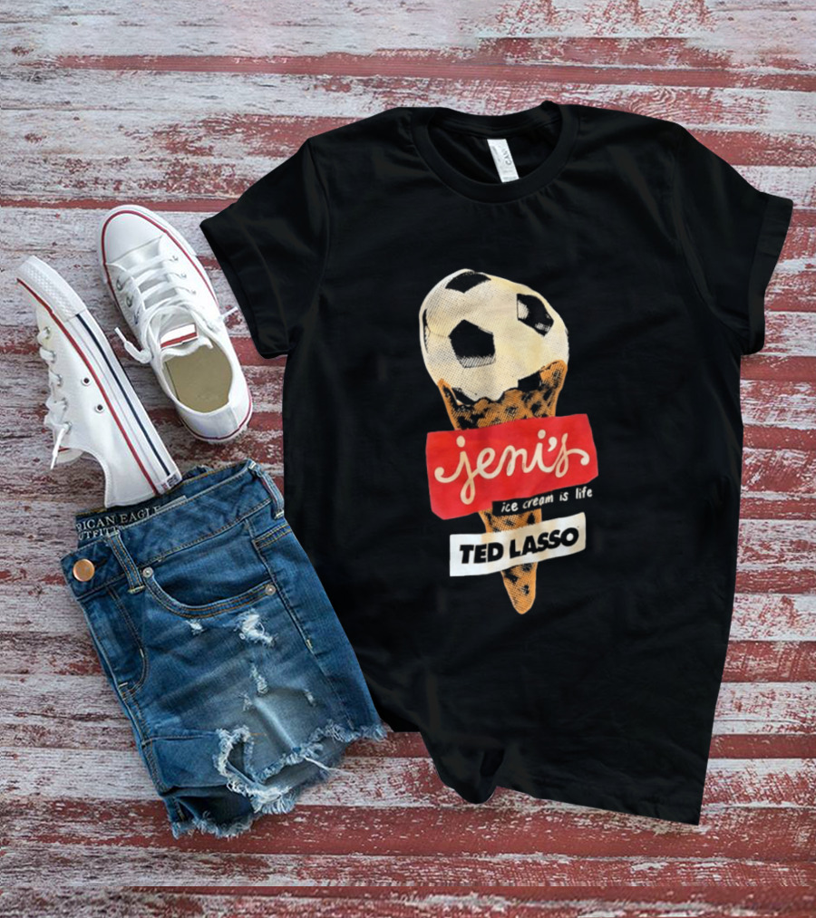 Jeni's Ice Cream Is Life Soccer Cone Ted Lasso T-Shirt