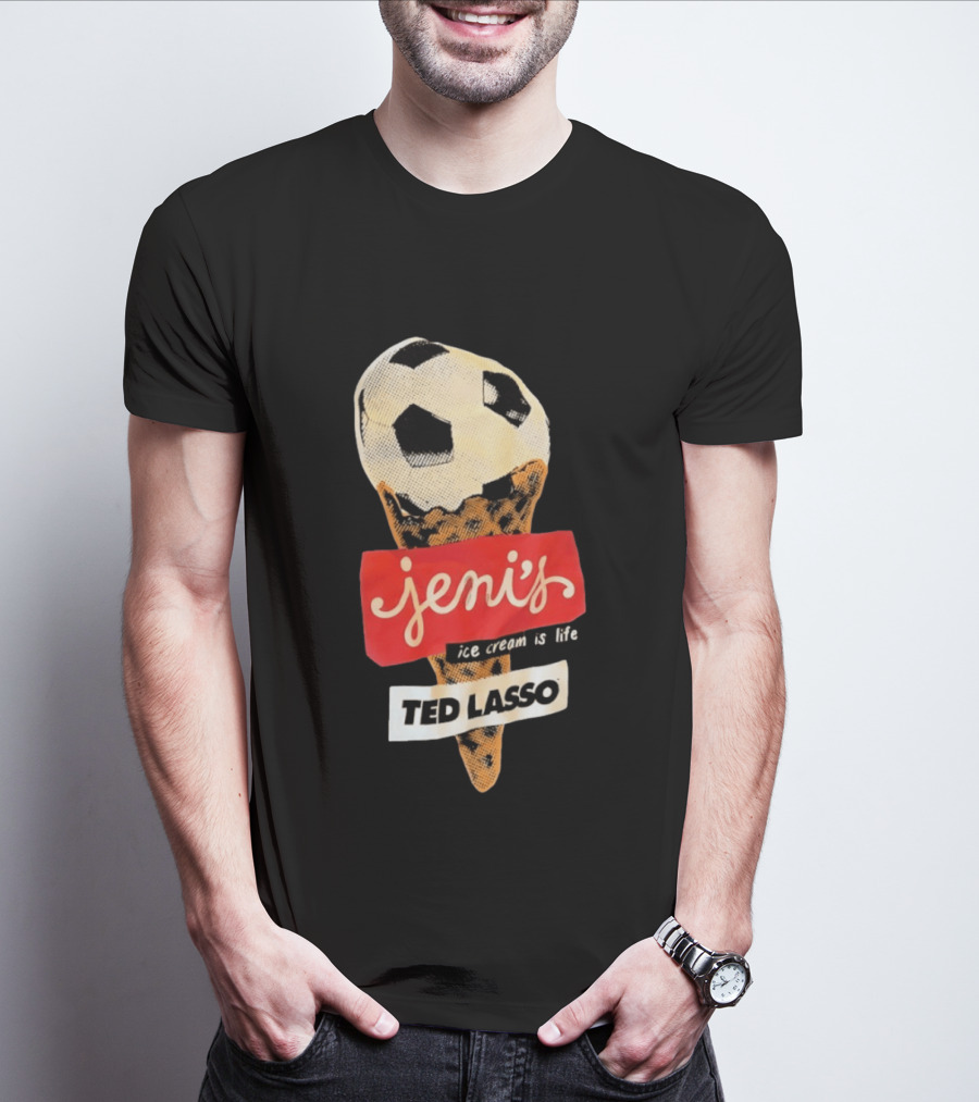 Jeni's Ice Cream Is Life Soccer Cone Ted Lasso T-Shirt