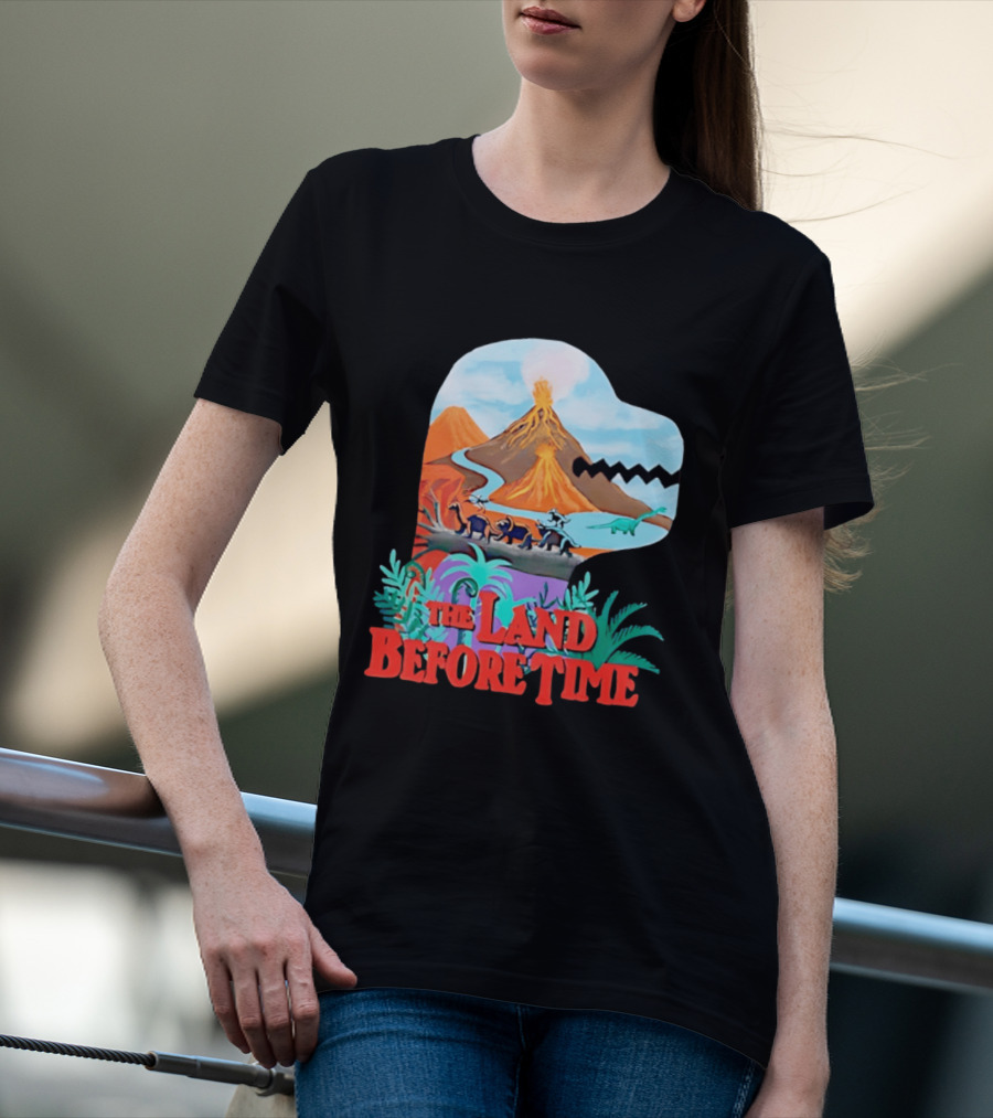 The Land Before Time Dinosaur Volcano Landscape T-Shirt