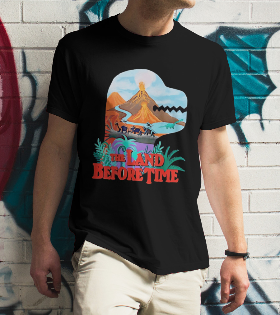 The Land Before Time Dinosaur Volcano Landscape T-Shirt