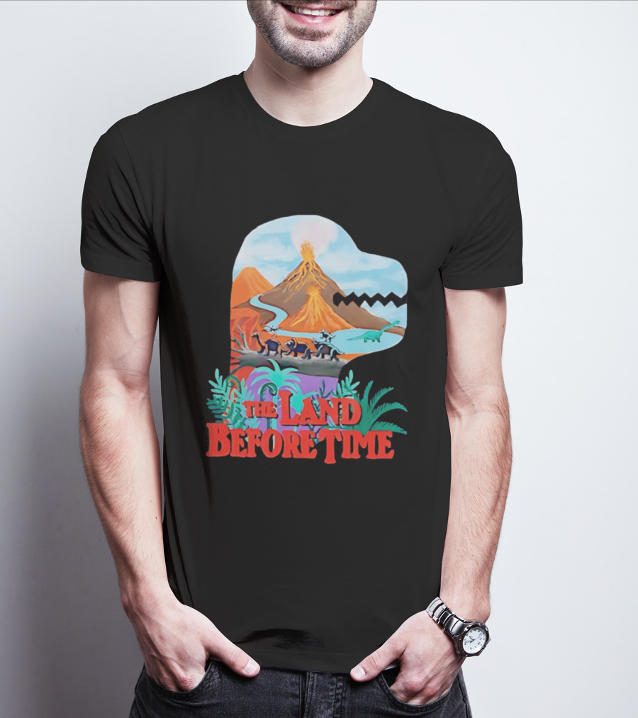 The Land Before Time Dinosaur Volcano Landscape T-Shirt