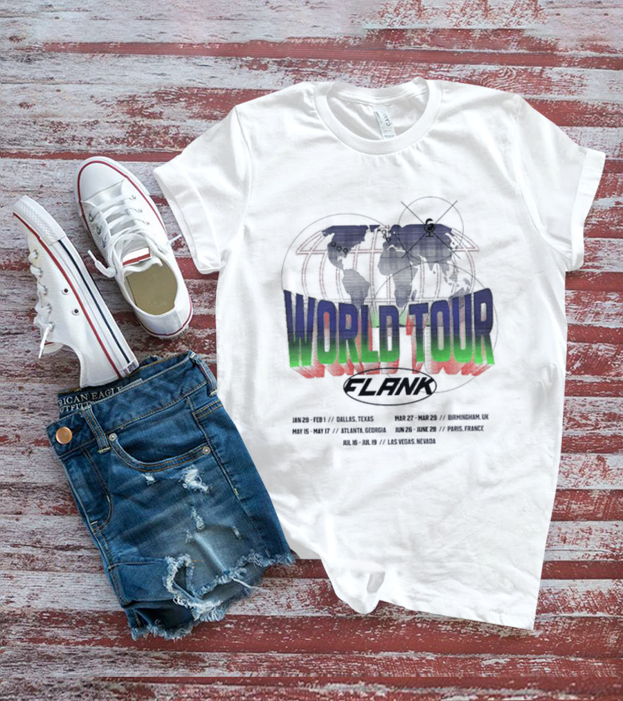 World Tour Flank With Globe And Concert Dates T-Shirt