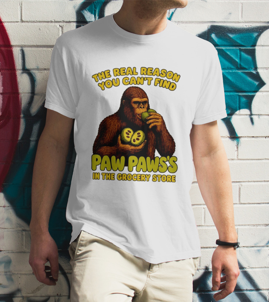 Pawpaw Fruit Mystery Sasquatch Eating Pawpaws In Grocery Store T-Shirt