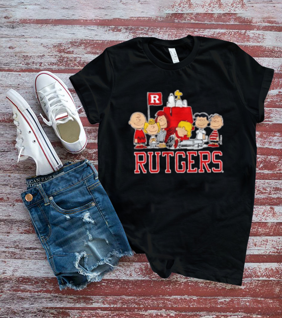 Peanuts Characters Rutgers Scarlet Knights Snoopy Woodstock Lucy Charlie Brown T-Shirt