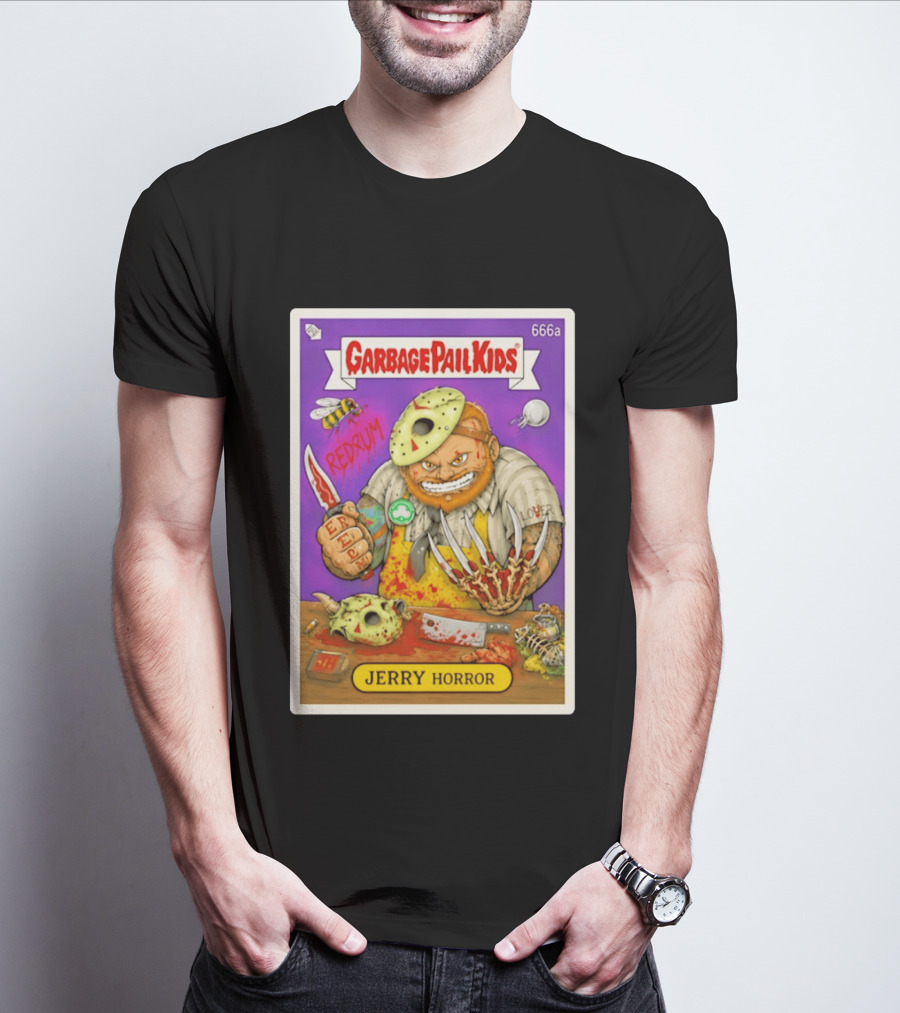 Garbage Pail Kids 666a Jerry Horror Redrum Trading Card T-Shirt