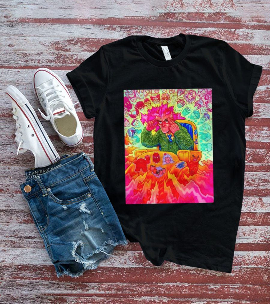 Professor X Dazzler World Tour X Men Collage Psychedelic Comic Art Marvel Characters T-Shirt