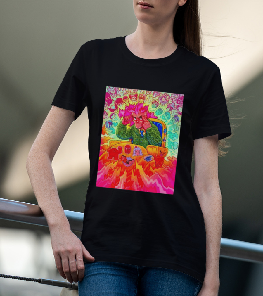 Professor X Dazzler World Tour X Men Collage Psychedelic Comic Art Marvel Characters T-Shirt