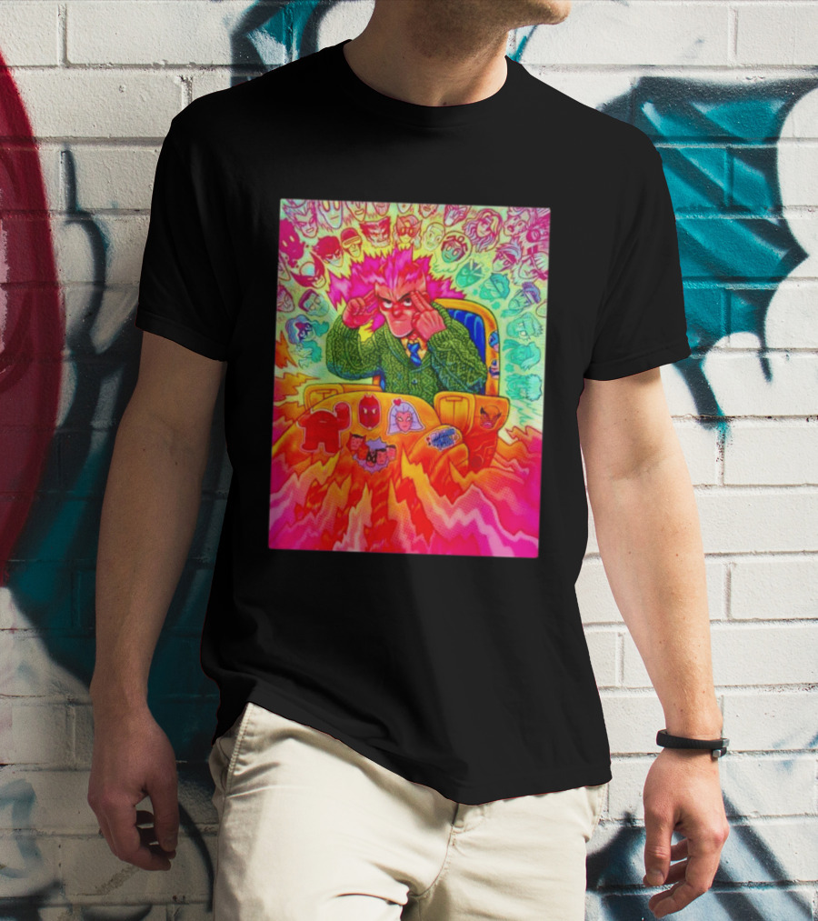 Professor X Dazzler World Tour X Men Collage Psychedelic Comic Art Marvel Characters T-Shirt