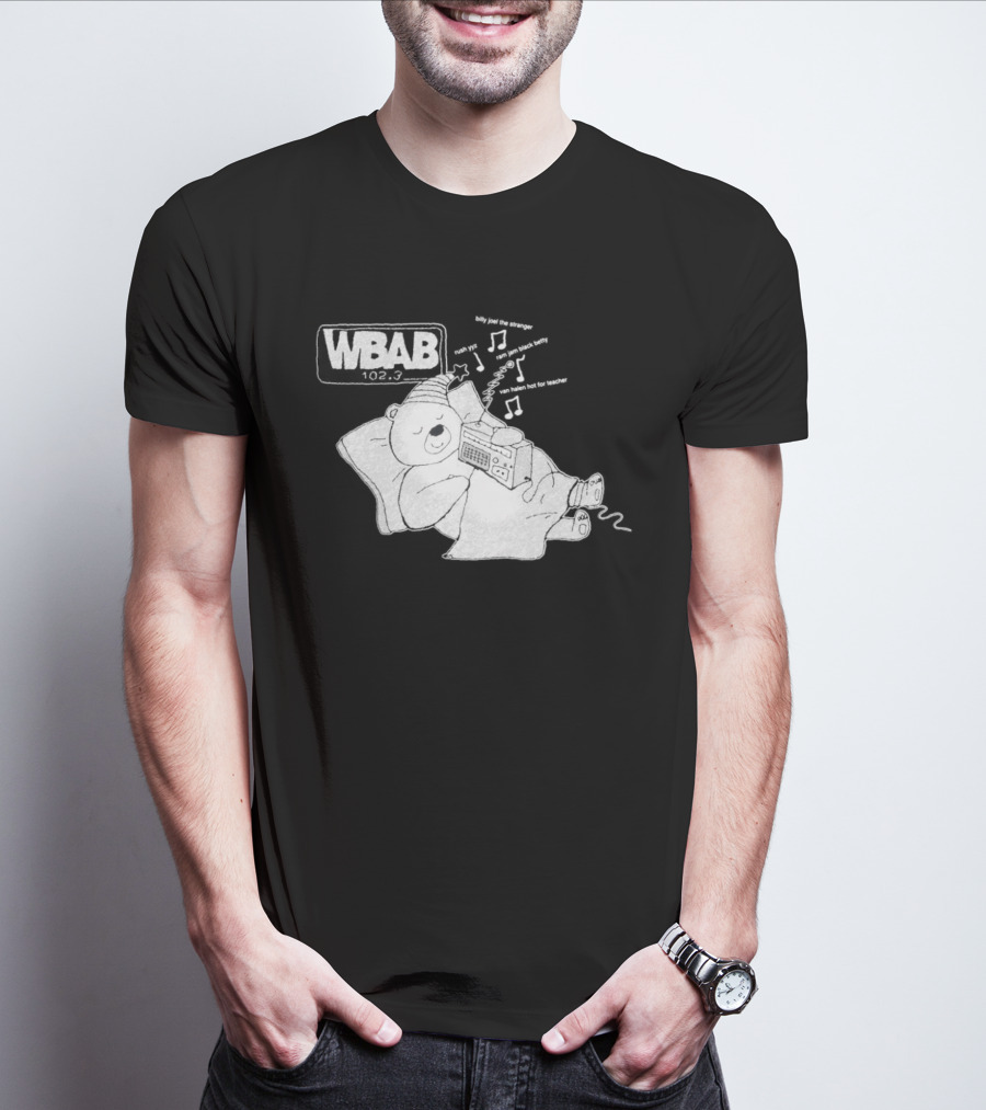 WBAB 102.3 Sleeping Bear Music Notes Radio Billy Joel The Stranger Rush YYZ T-Shirt