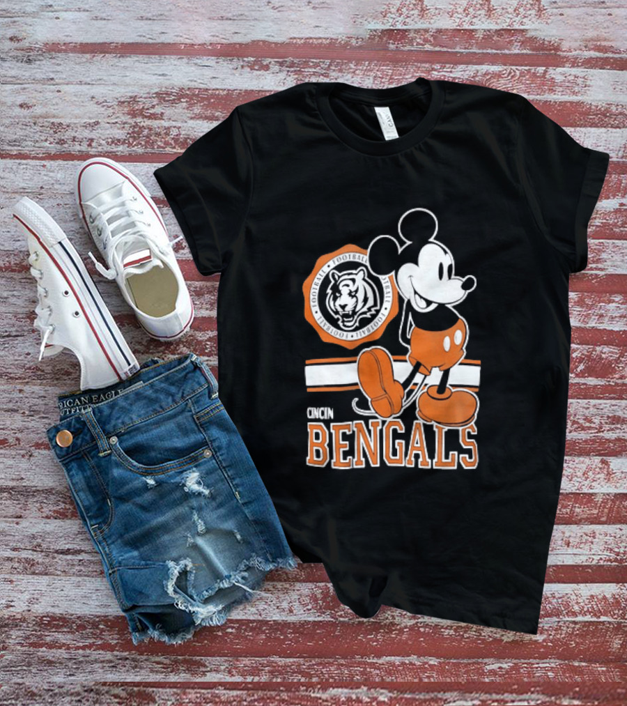Mickey Mouse Cincinnati Bengals Football Tiger T-Shirt
