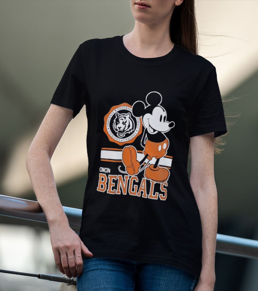 Mickey Mouse Cincinnati Bengals Football Tiger T-Shirt