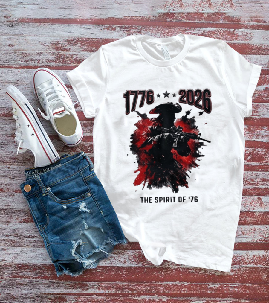 1776 2026 The Spirit Of '76 USA Patriotic Soldier T-Shirt